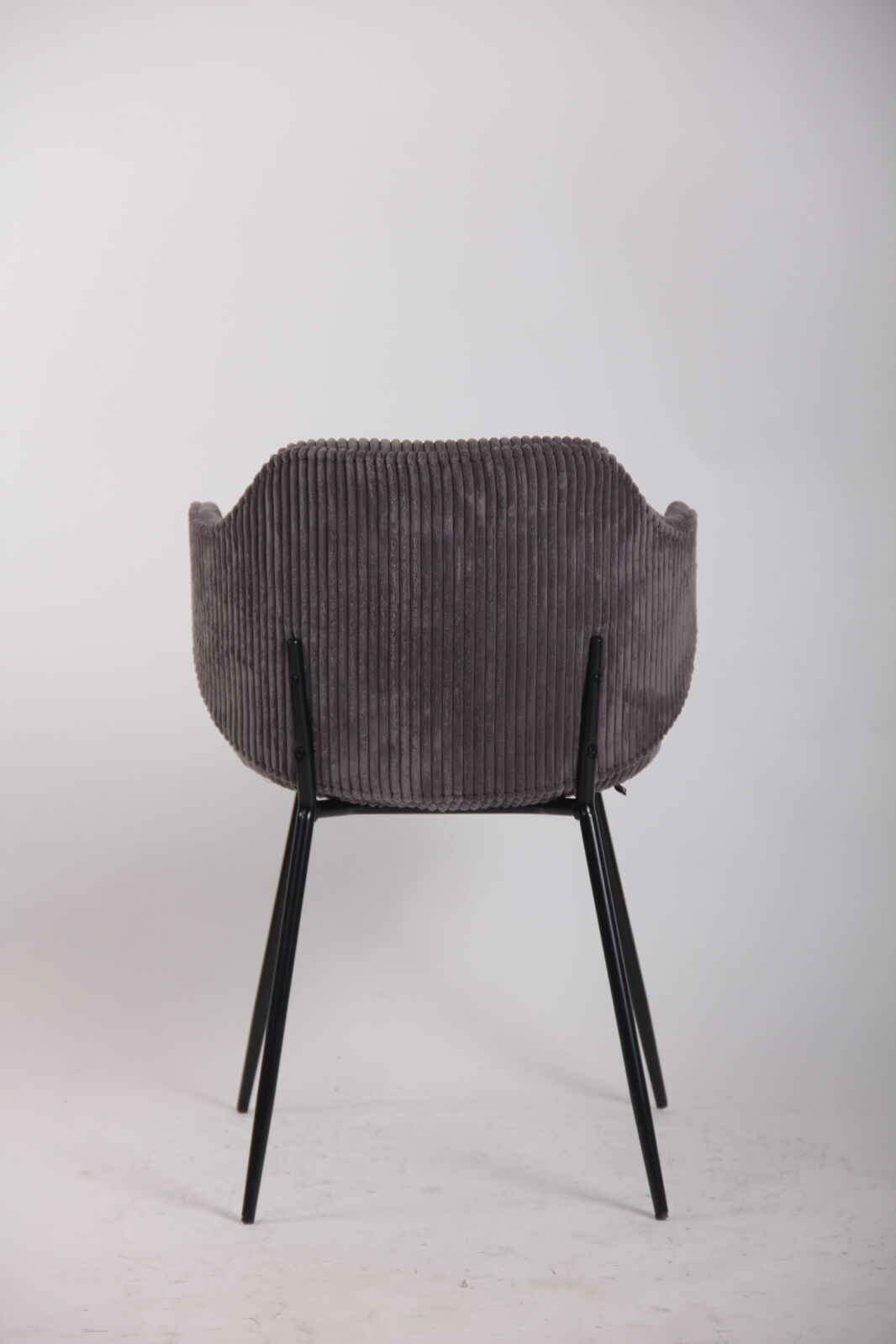 Set of 6 Modern Dining Chairs with Corduroy Fabric in Dark Grey