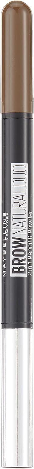 Maybelline Natural Brow Duo 2-in-1 Pencil & Powder - Deep Brown, 3x