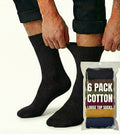 Premium 6 Pair Assorted Cotton Rich Loose Top Diabetic Comfort Socks 11-14