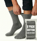 Premium 6 Pair Grey Cotton Rich Loose Top Comfort Socks Size 6-11