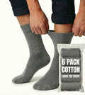 Premium 6 Pair Grey Cotton Rich Loose Top Comfort Socks Size 6-11
