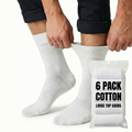 Premium 6 Pair White Cotton Rich Loose Top Diabetic Comfort Socks 11-14