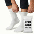 Premium 6 Pair White Cotton Rich Loose Top Diabetic Comfort Socks 11-14
