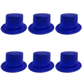 Premium Glitter Top Hats - Blue, 6 Pack