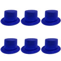 Premium Glitter Top Hats - Blue, 6 Pack