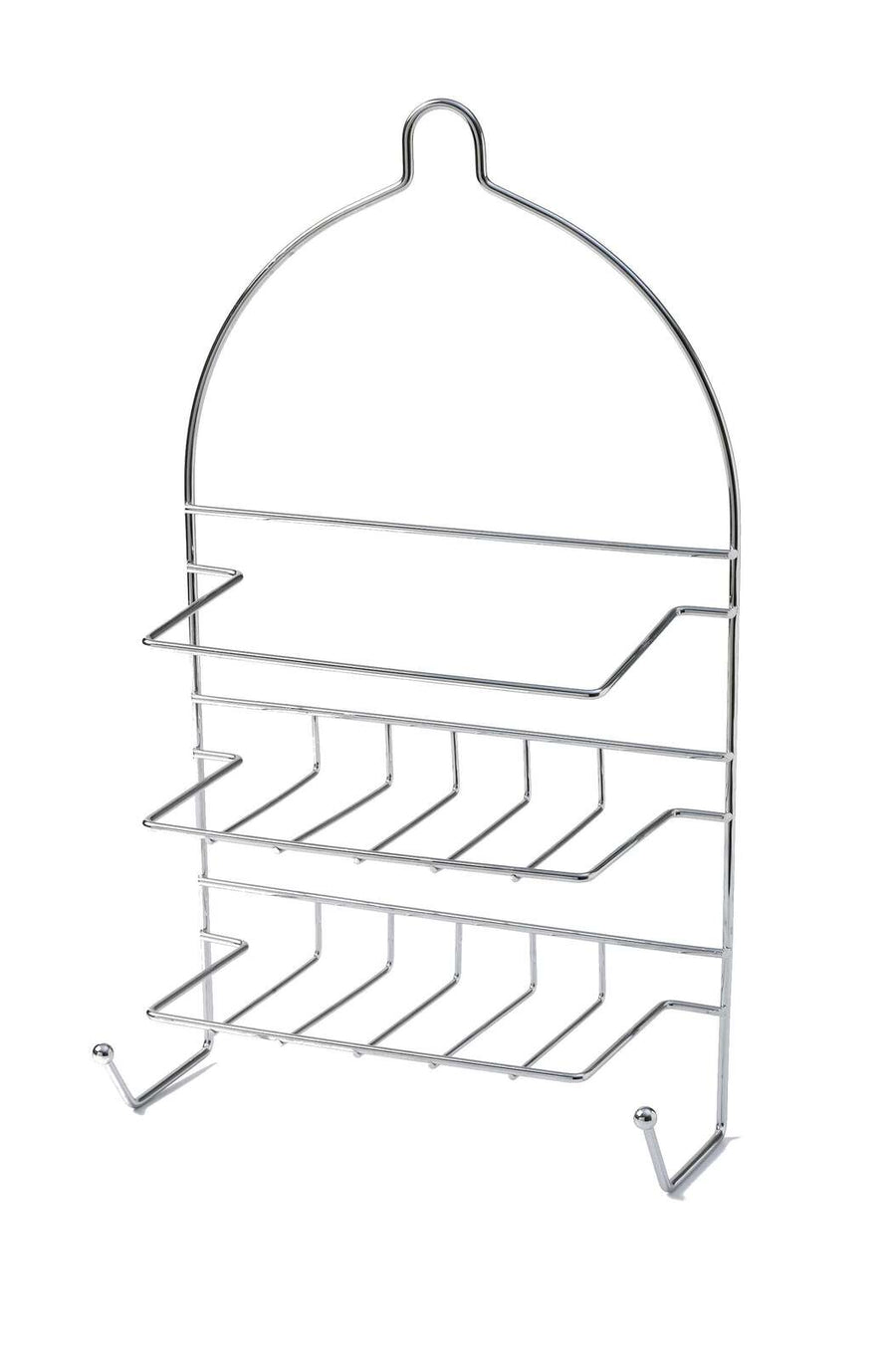 Premium 2-Tier Chrome Shower Caddy - Silver, 25 x 10 x 43cm