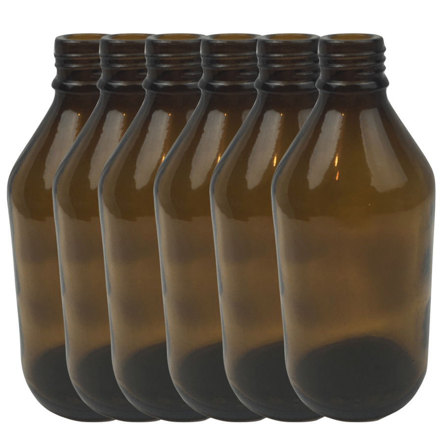 Premium Brown Glass Plinking Target Bottles without Lids - 600ml, 6 Pack