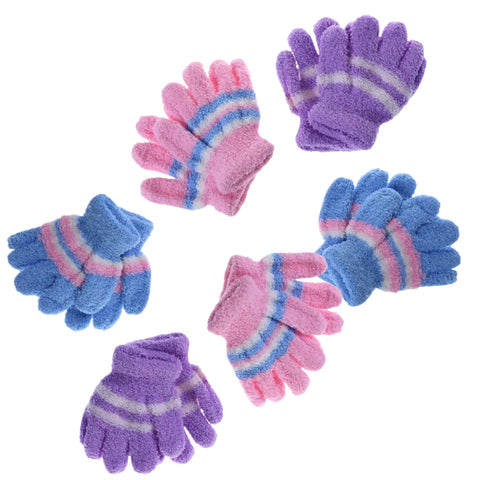 6 Pair Baby Gloves Warm Winter Full Finger Thermal Coral Fleece Kids Boys Girls - SuperSaverAU - view 1
