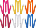 Premium 6 Pack Men's Assorted Colour Adjustable Y Back Suspenders