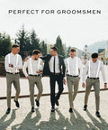Premium 6 Pack Men's White Adjustable Y Back Suspenders
