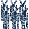 Premium 6 Pack Men's Zebra Adjustable Y Back Suspenders