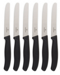 Victorinox Wavy Edge Steak & Tomato Knife Set - Black, 6 Pack