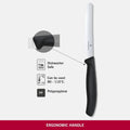 Victorinox Wavy Edge Steak & Tomato Knife Set - Black, 6 Pack