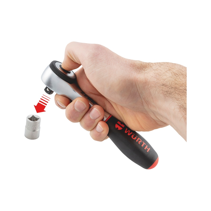 Wurth 3/8 Inch Reversible Ratchet Wrench – 360° Twist Handle 175mm