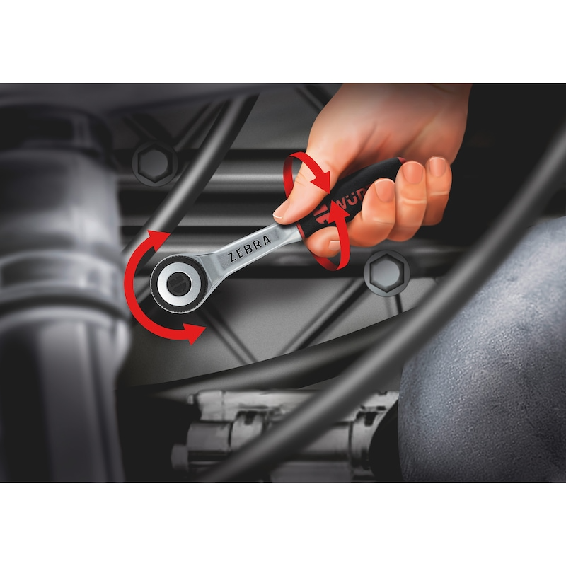 Wurth 3/8 Inch Reversible Ratchet Wrench – 360° Twist Handle 175mm