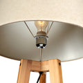 Natural Large Bamboo Tripod Floor Lamp 155cm with Beige Linen Shade - SuperSaverAU - view 2