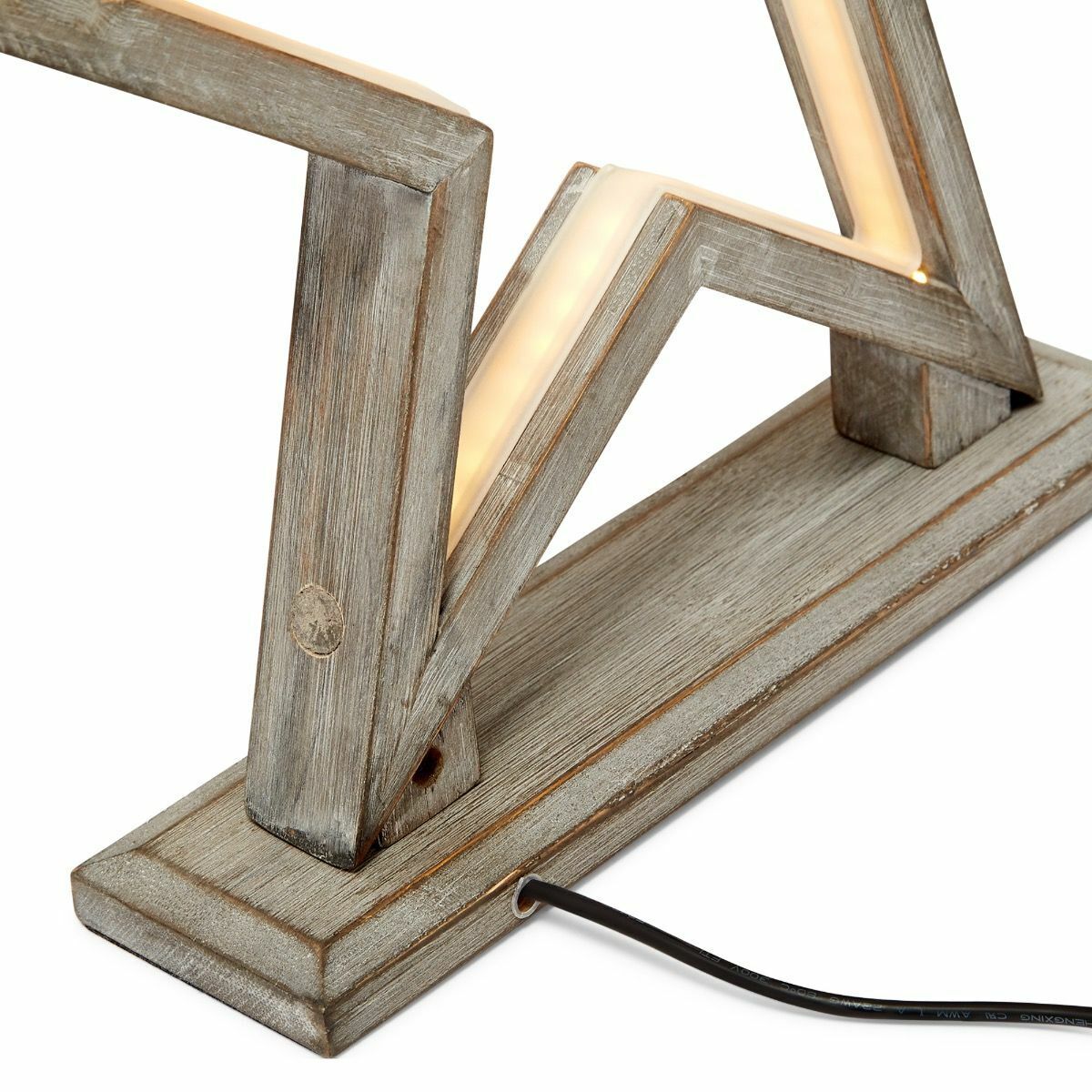 Bamboo Star LED Table Lamp Light 33cm - No Globes Required, Natural Wood - SuperSaverAU - view 3