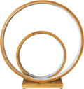 Premium Double Circle Bamboo LED Table Lamp with Scandi Design