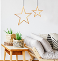 Ceiling Bamboo Star LED Hanging Lamp - 30 x 32 x 3 cm - Natural Home Decor - SuperSaverAU - view 3
