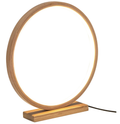 Premium Bamboo Single Ring LED Lamp with Sturdy Base - Natural