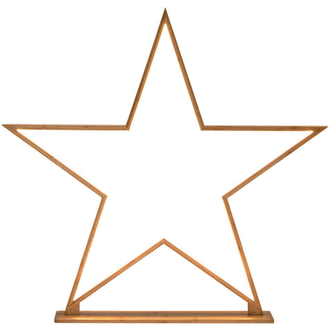 Premium Bamboo Star LED Table Lamp with 200cm Cord - Natural, 87cm