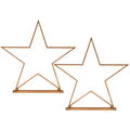 Premium Bamboo Star LED Table & Floor Lamp Set - Natural, 2 Pack