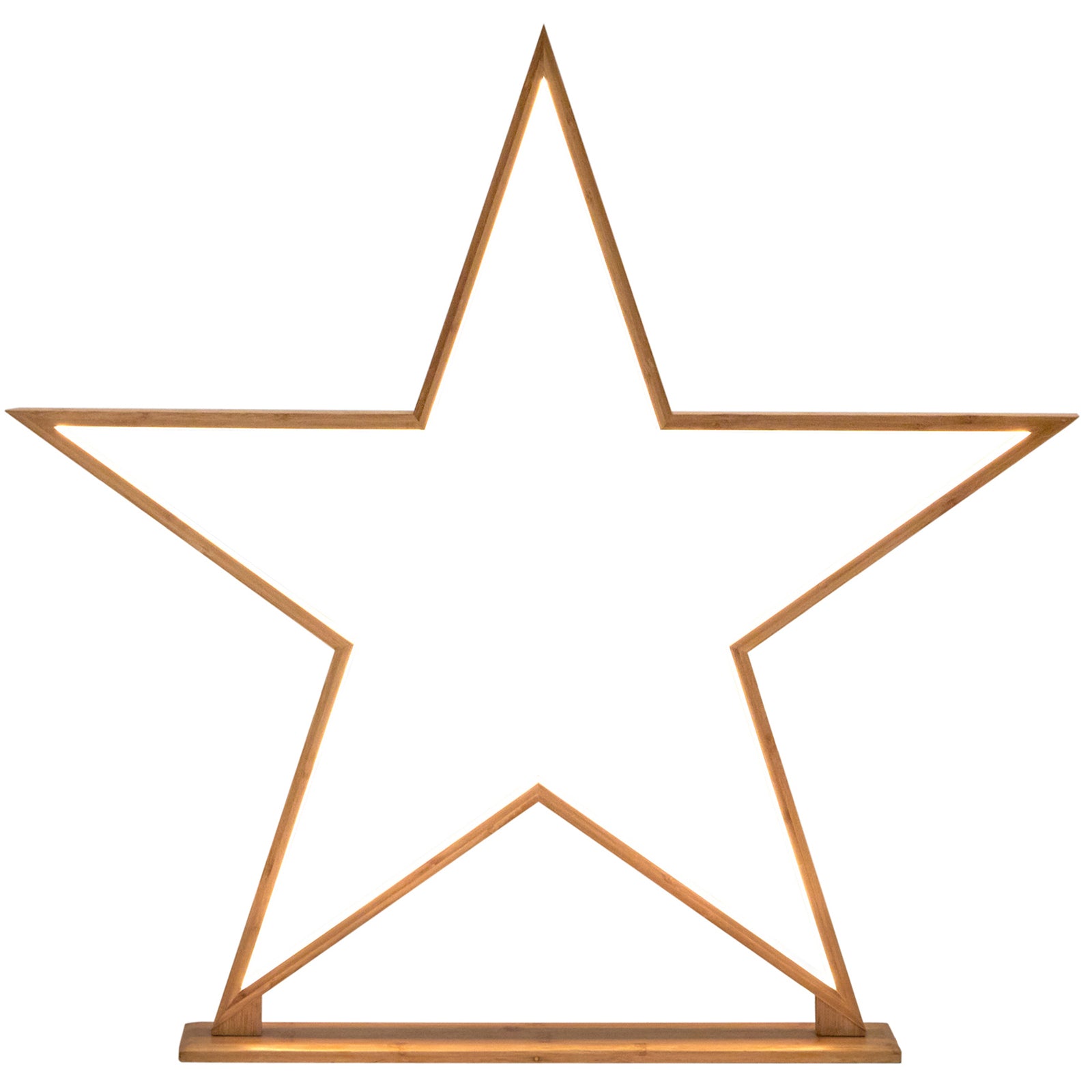 Premium Bamboo Star LED Table & Floor Lamp Set - Natural, 2 Pack