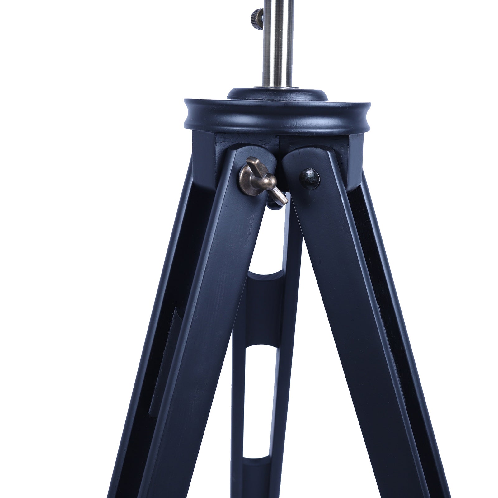 Premium Nautical Tripod Floor Lamp with Adjustable Head - Matte Black, 158cm