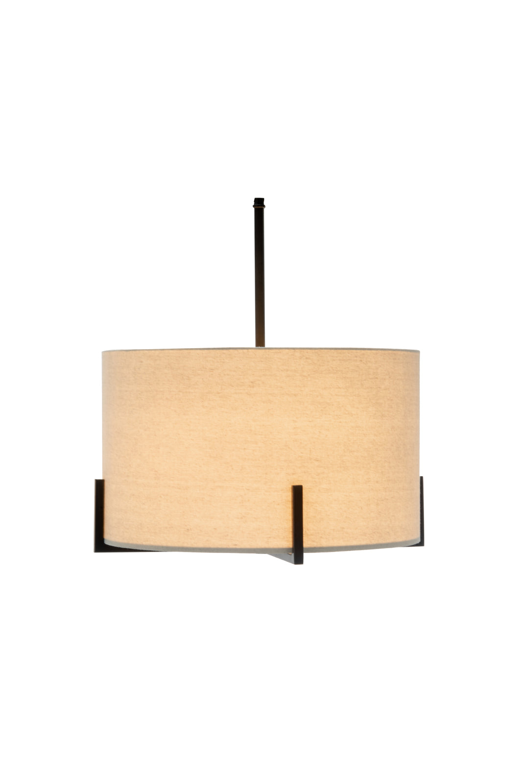 Premium Scandi Metal Pendant Lamp with Linen Shade - Matte Black