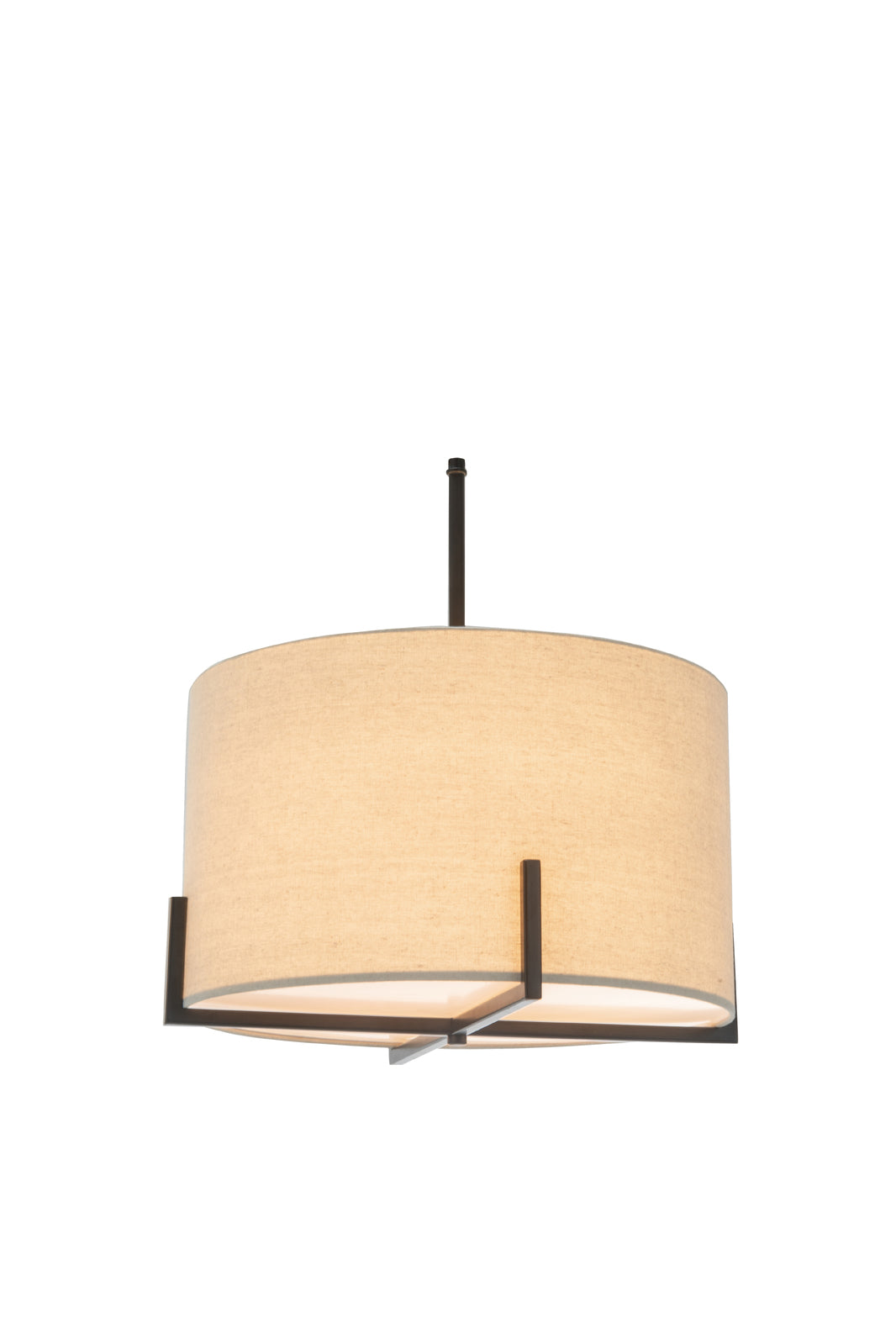 Premium Scandi Metal Pendant Lamp with Linen Shade - Matte Black