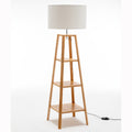 Premium Eiffel 3 Tier Floor Lamp with Storage Shelves - Natural 171cm
