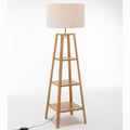 Premium Eiffel 3 Tier Floor Lamp with Storage Shelves - Natural 171cm