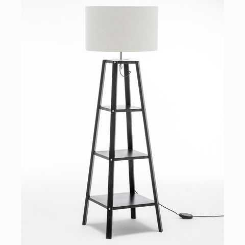 Premium Eiffel 3 Tier Floor Lamp with Storage Shelves - Natural 171cm