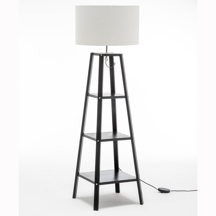 Premium Eiffel 3 Tier Floor Lamp with Storage Shelves - Natural 171cm