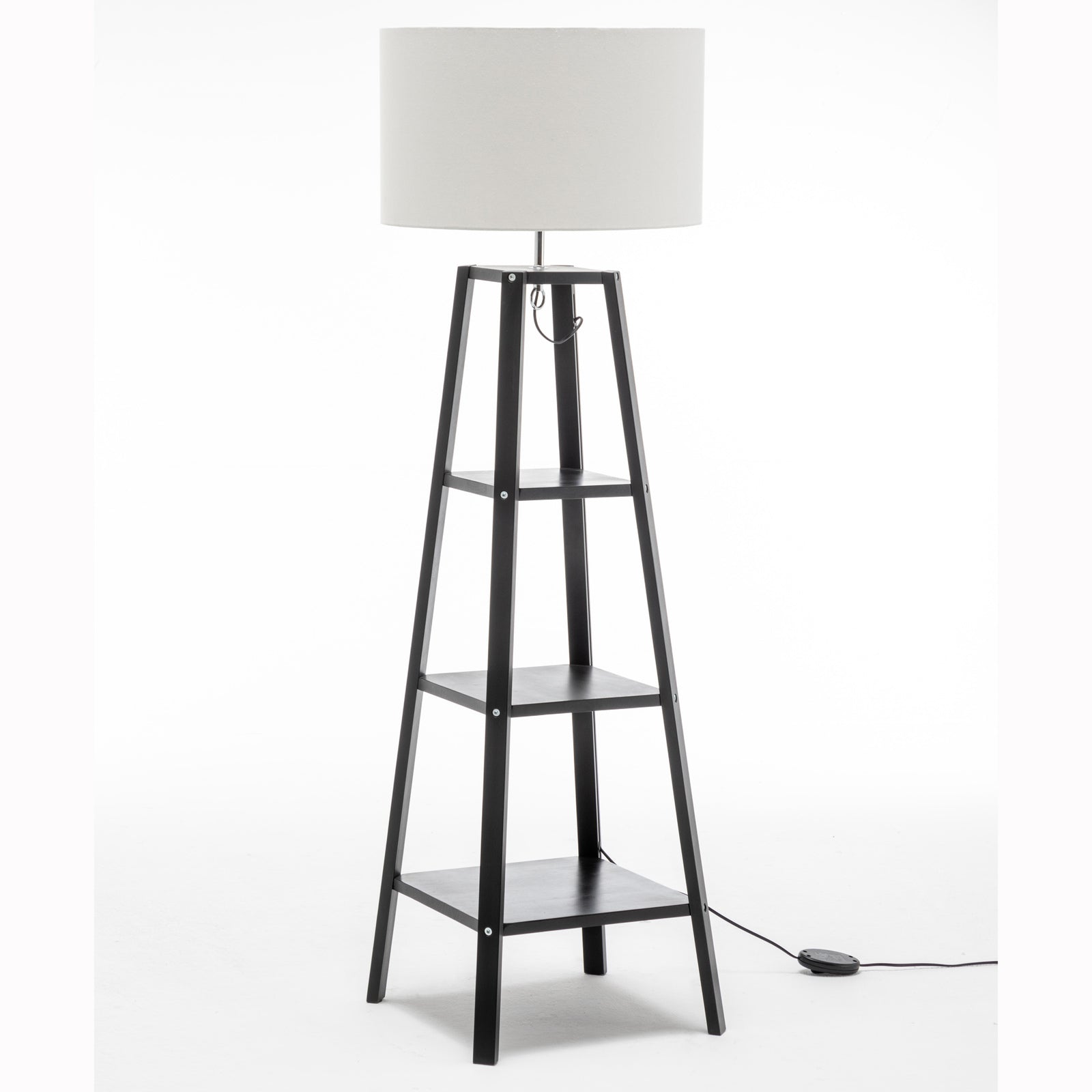 Premium Eiffel 3 Tier Floor Lamp with Storage Shelves - Natural 171cm