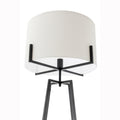 Premium Dimmable Floor Lamp with Linen Shade - Matte Black, 159cm