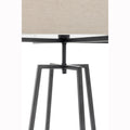 Premium Dimmable Floor Lamp with Linen Shade - Matte Black, 159cm