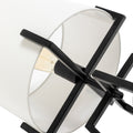 Square-Edged Metal Dimmable Table Lamp 62cm H - Matte Black with Linen Shade - SuperSaverAU - view 2