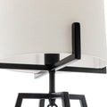 Square-Edged Metal Dimmable Table Lamp 62cm H - Matte Black with Linen Shade - SuperSaverAU - view 5
