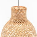 Premium Woven Bamboo Cone Pendant Lamp with Adjustable Cord - 57cm