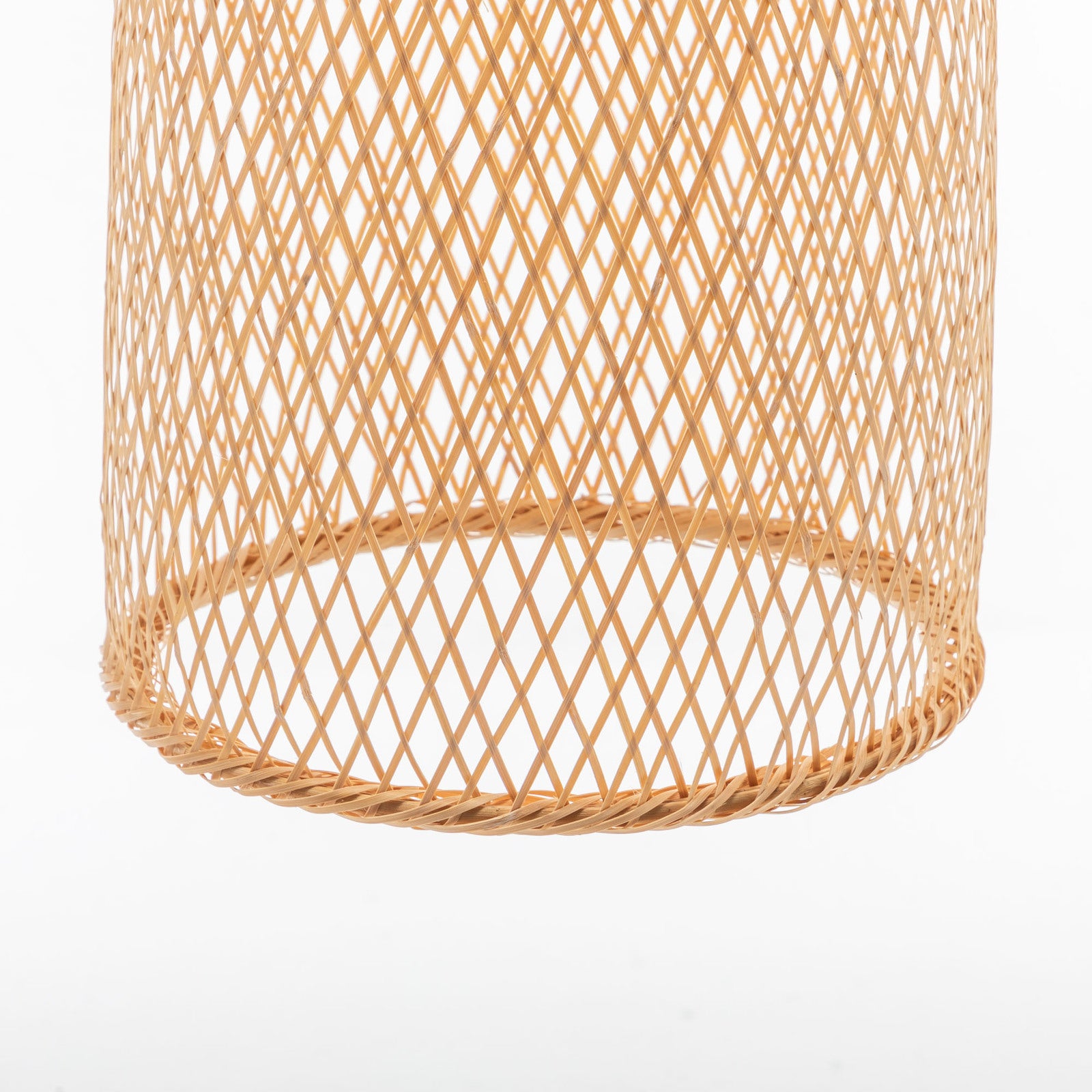 Premium Woven Bamboo Cone Pendant Lamp with Adjustable Cord - 57cm