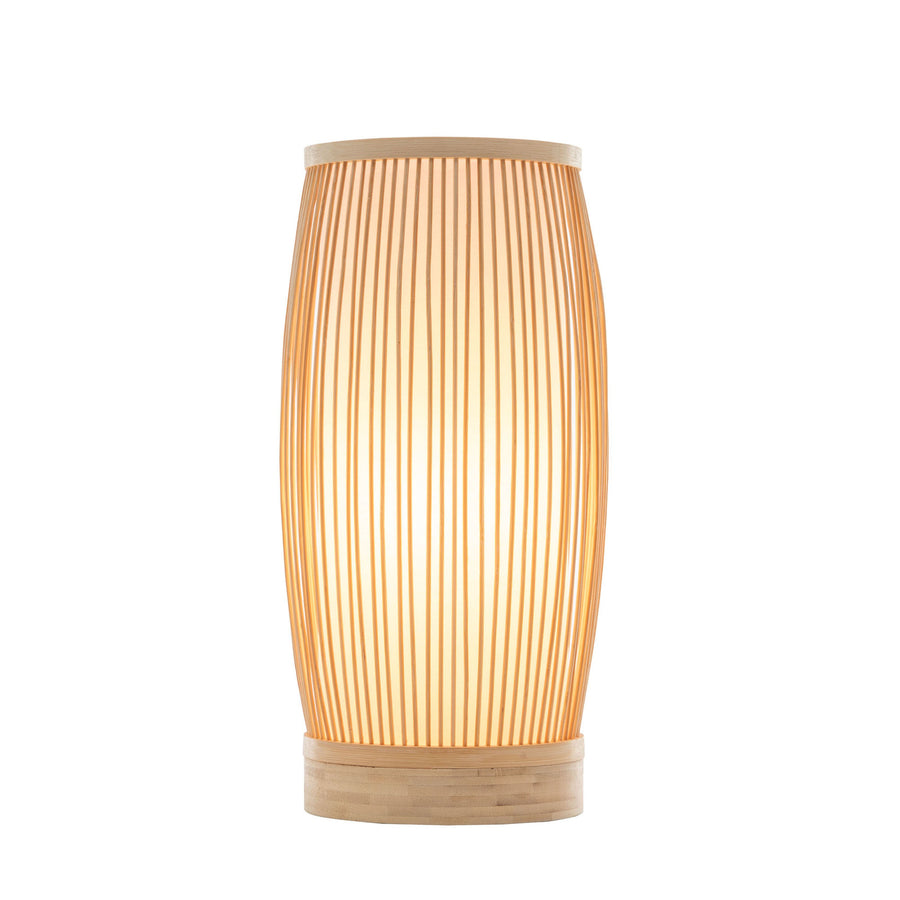 Premium Natural Woven Bamboo Cylinder Table Lamp - 16 x 35.5cm
