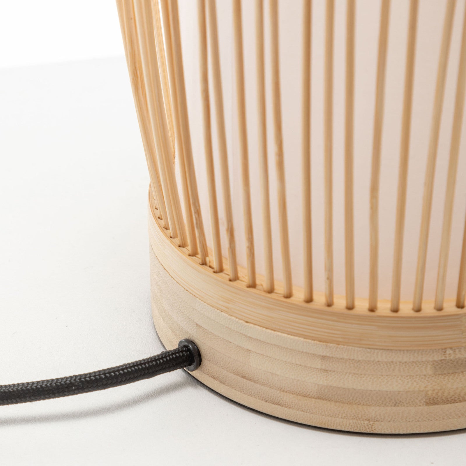 Premium Natural Woven Bamboo Cylinder Table Lamp - 16 x 35.5cm