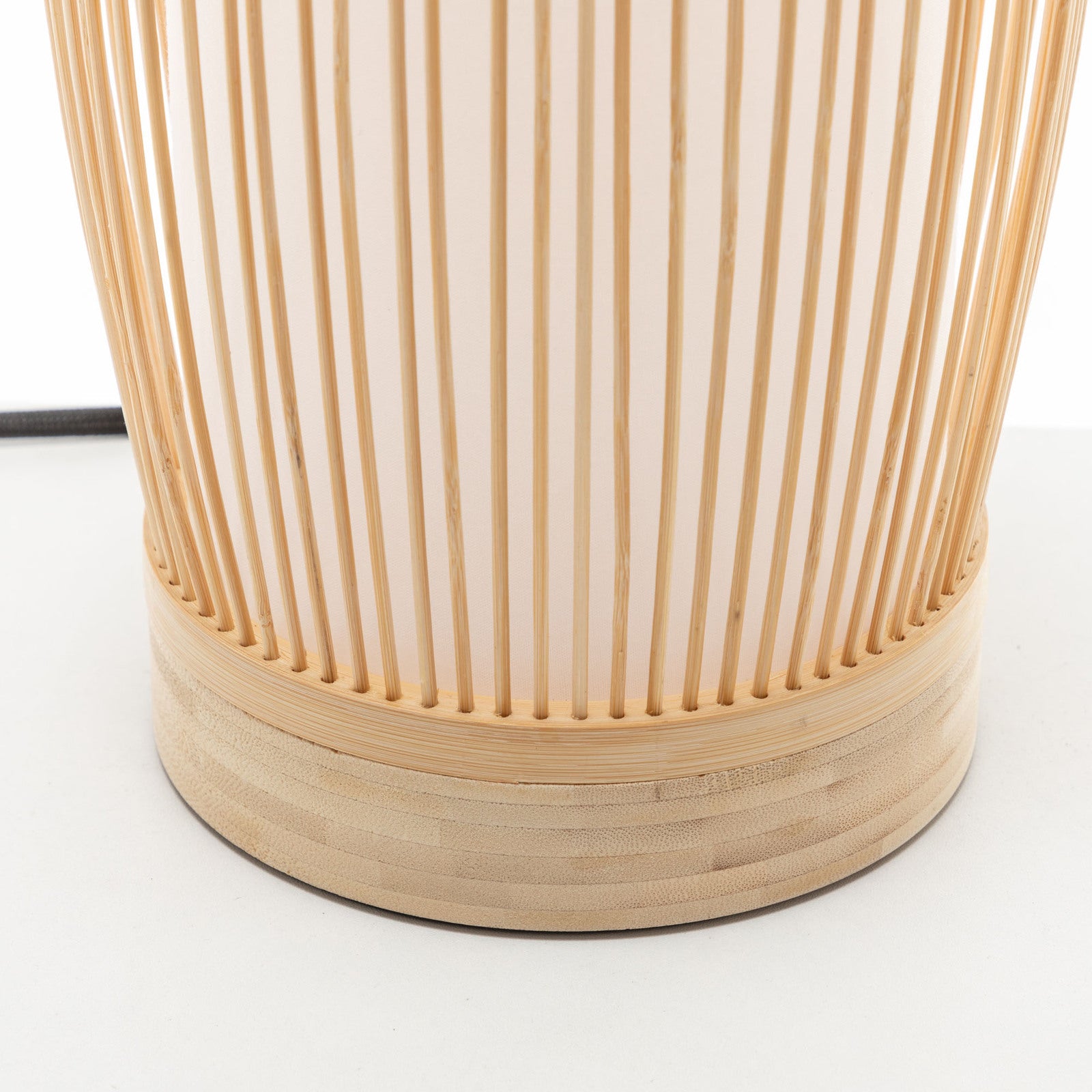 Premium Natural Woven Bamboo Cylinder Table Lamp - 16 x 35.5cm