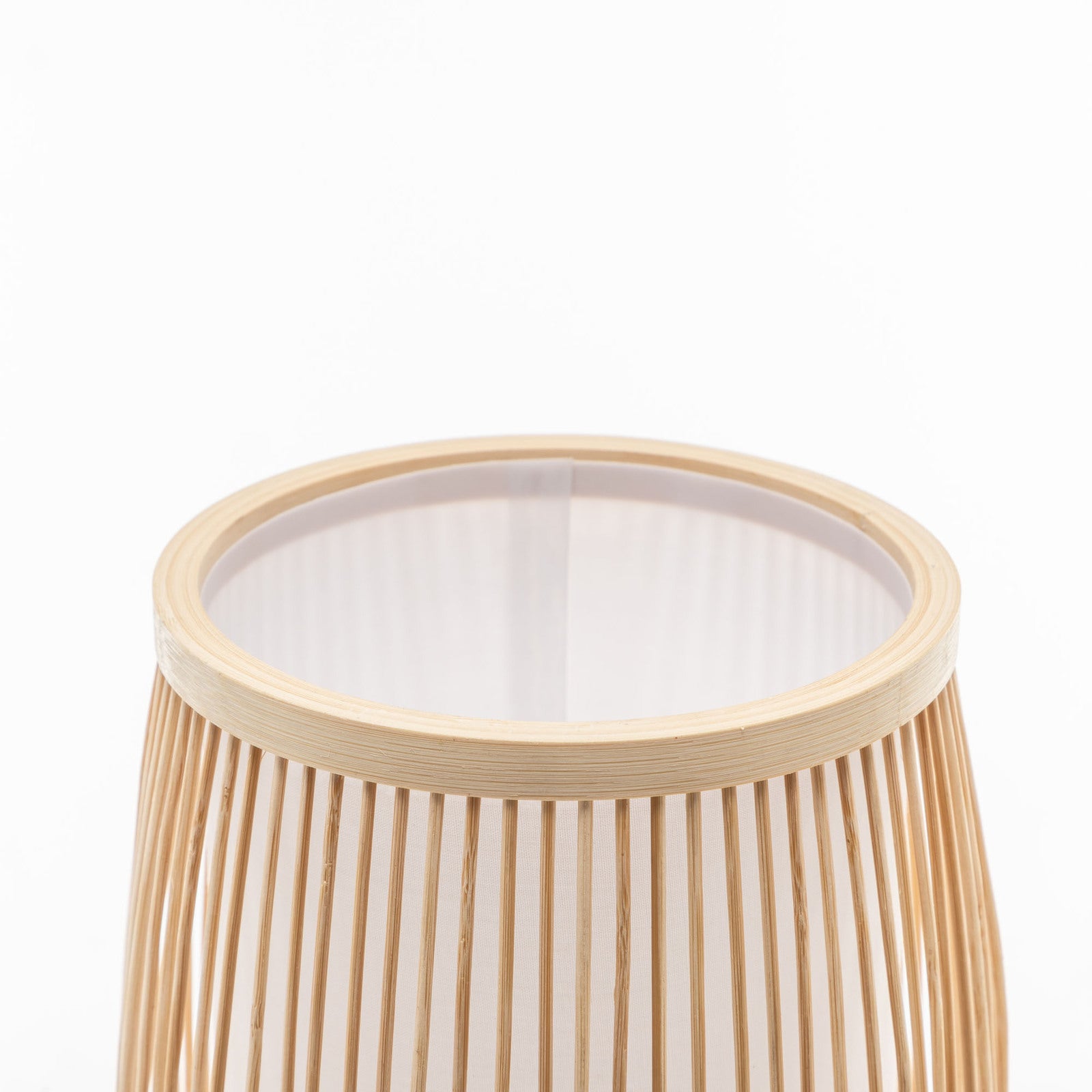 Premium Natural Woven Bamboo Cylinder Table Lamp - 16 x 35.5cm