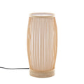 Premium Natural Woven Bamboo Cylinder Table Lamp - 16 x 35.5cm