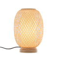 Premium Natural Woven Bamboo Oval Table Lamp - 22 x 35cm