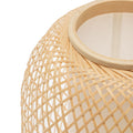 Premium Natural Woven Bamboo Oval Table Lamp - 22 x 35cm