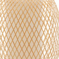 Premium Natural Woven Bamboo Oval Table Lamp - 22 x 35cm