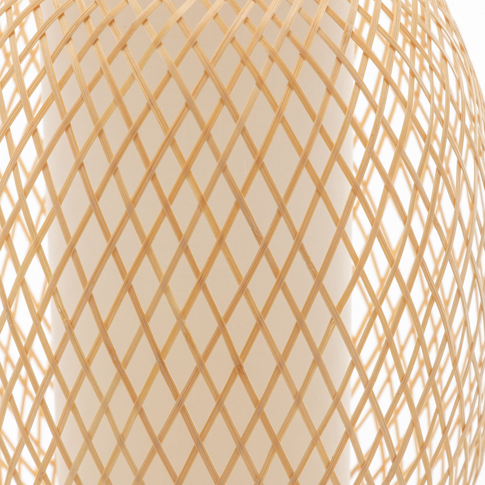 Premium Natural Woven Bamboo Oval Table Lamp - 22 x 35cm